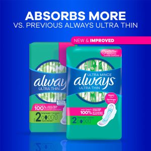 Always Ultra Thin Slender Pads With Wings, Unscented